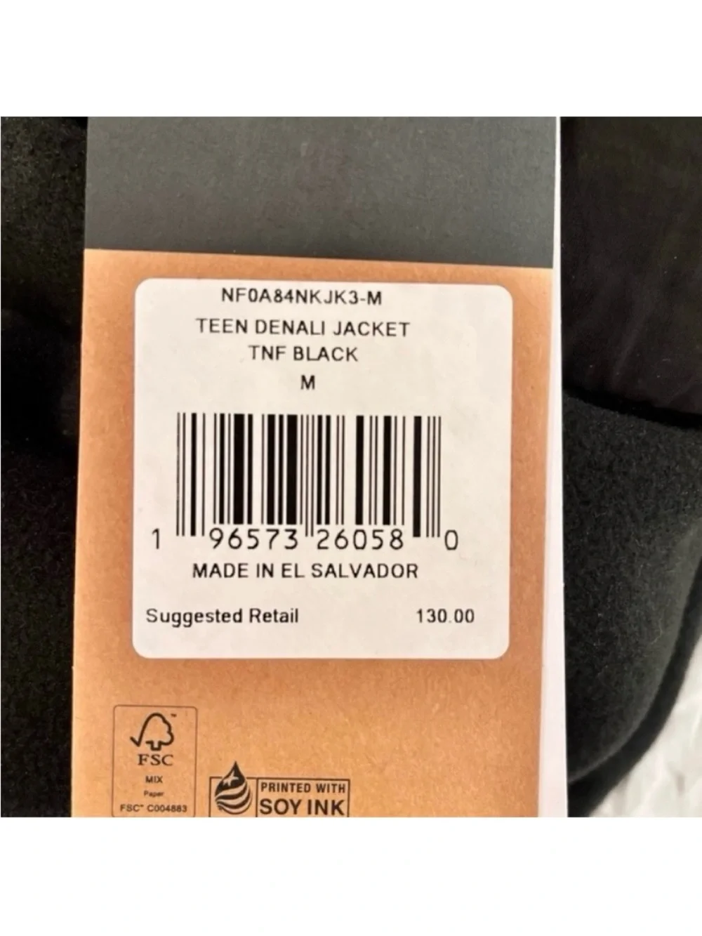 🆕- The North Face Youth Unisex Denali Black Fleece Jacket